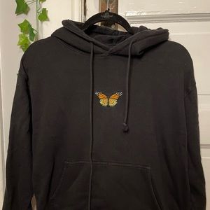 Brandy Melville Butterfly Hoodie Black